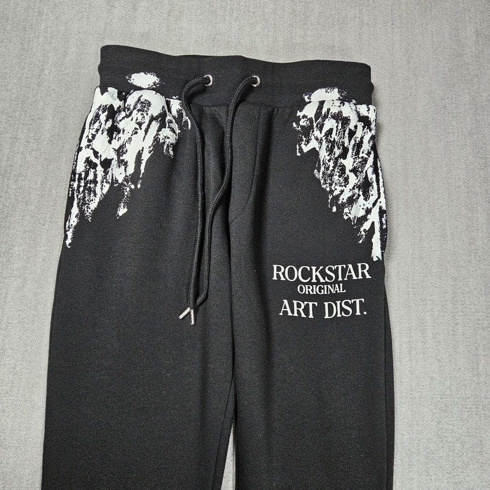 Rockstar Original‎ Warm Up Stacker Pants Black Size Medium - Picture 2 of 13